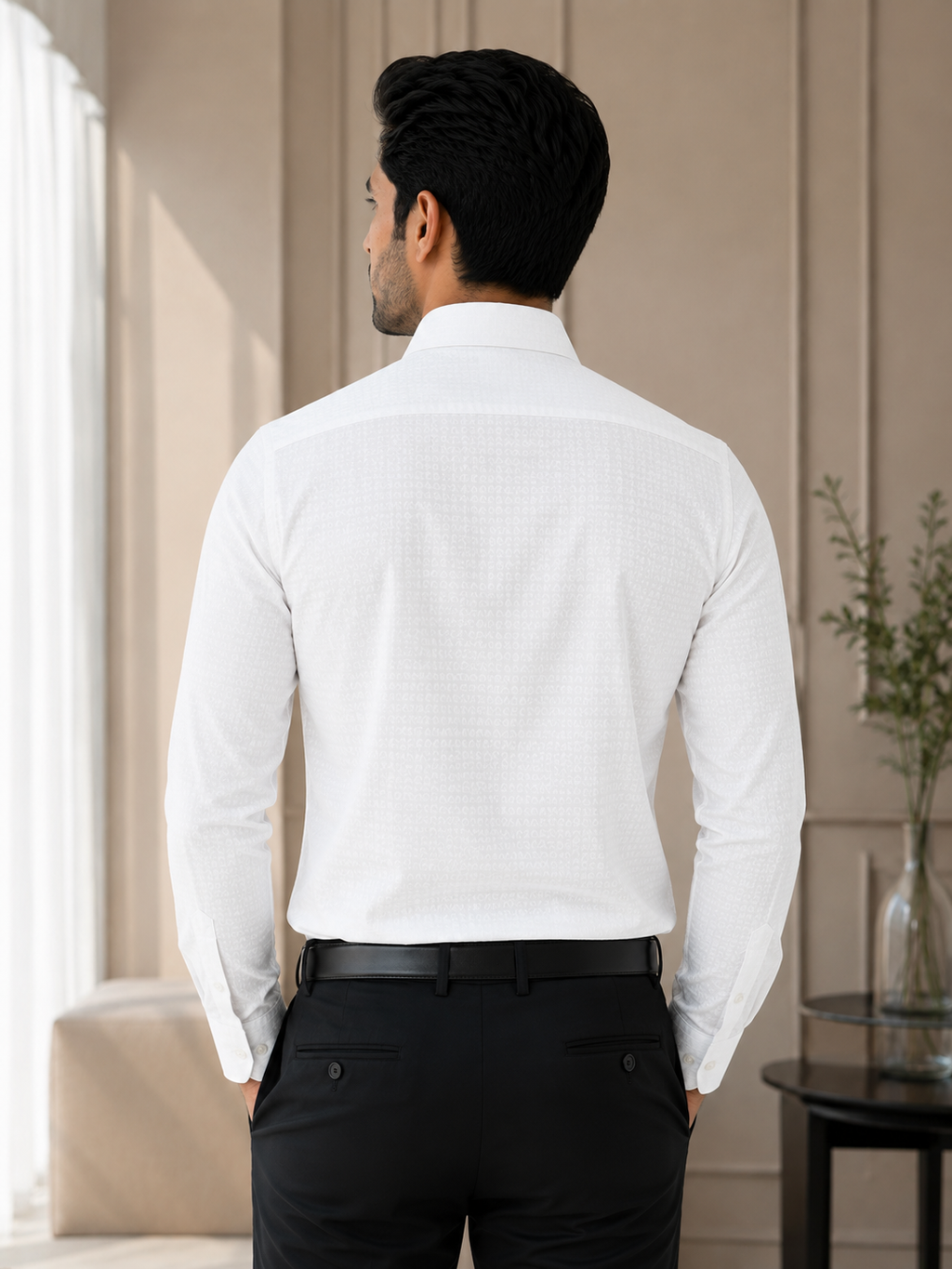 Arctic White Jacquard Formal Shirt