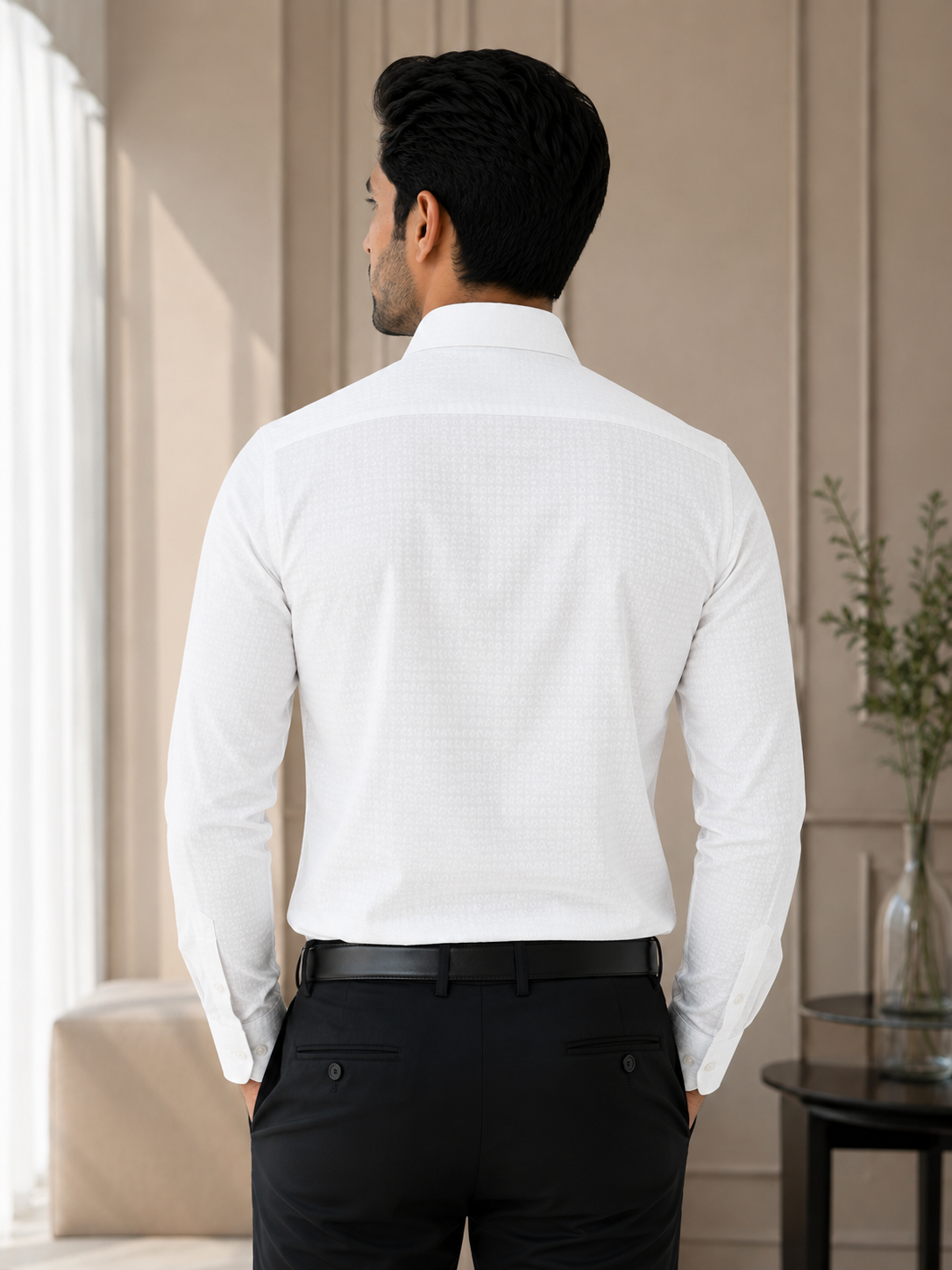 Arctic White Jacquard Formal Shirt