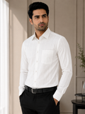 Pearl White Textured Formal Shirt