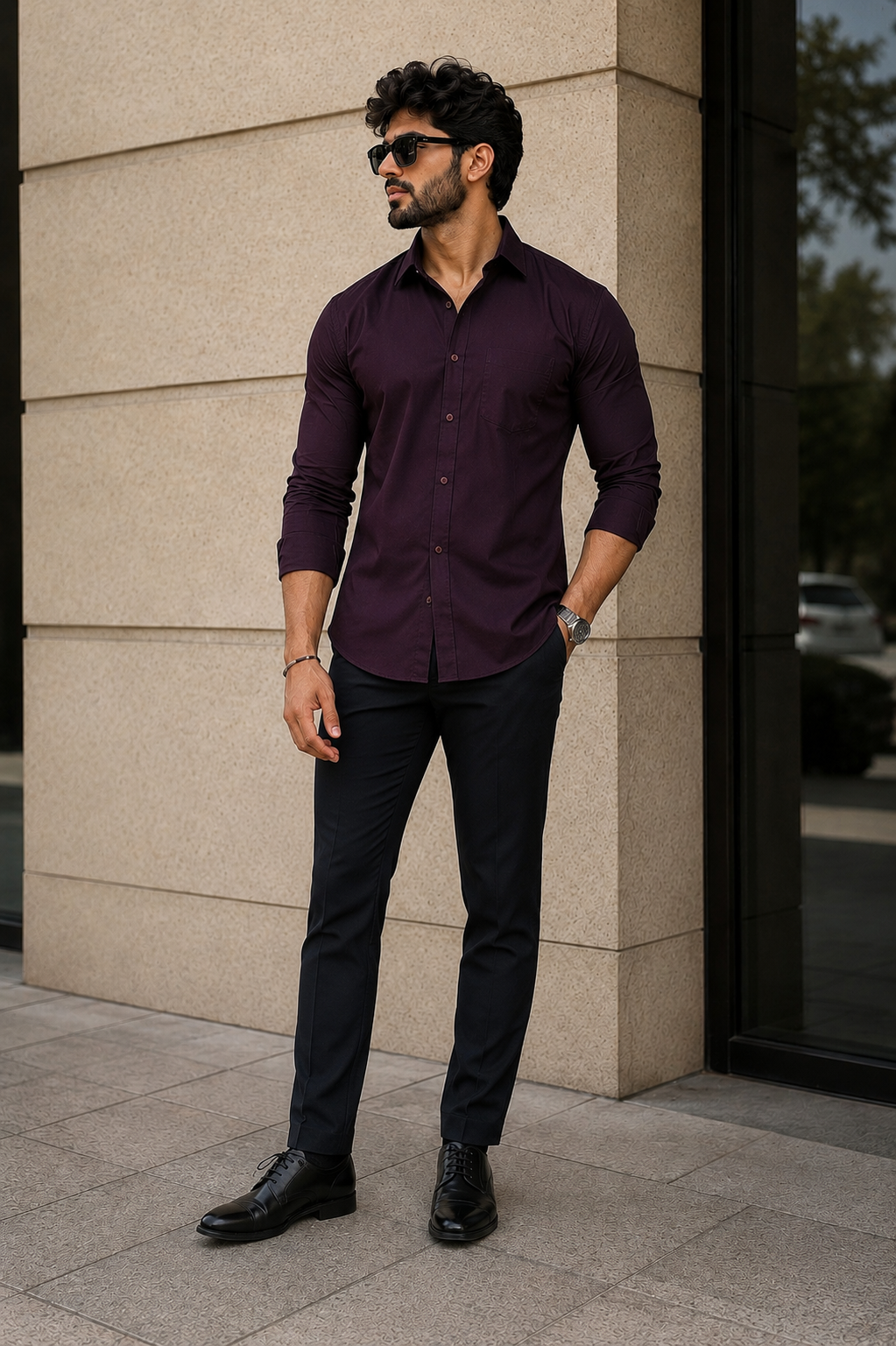 Imperial Wine Luxe Cotton Shirt