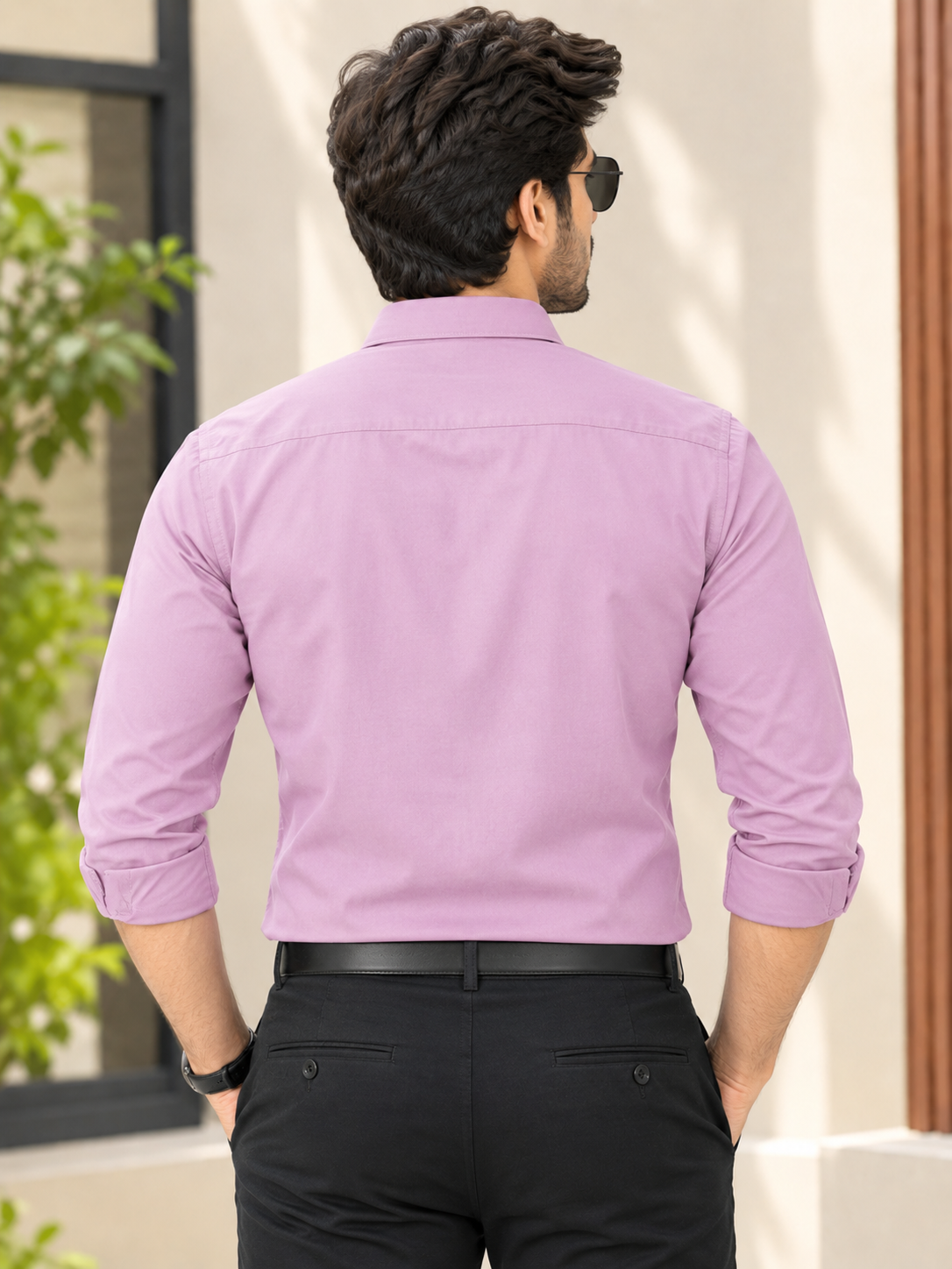 Men lavender formal shirt