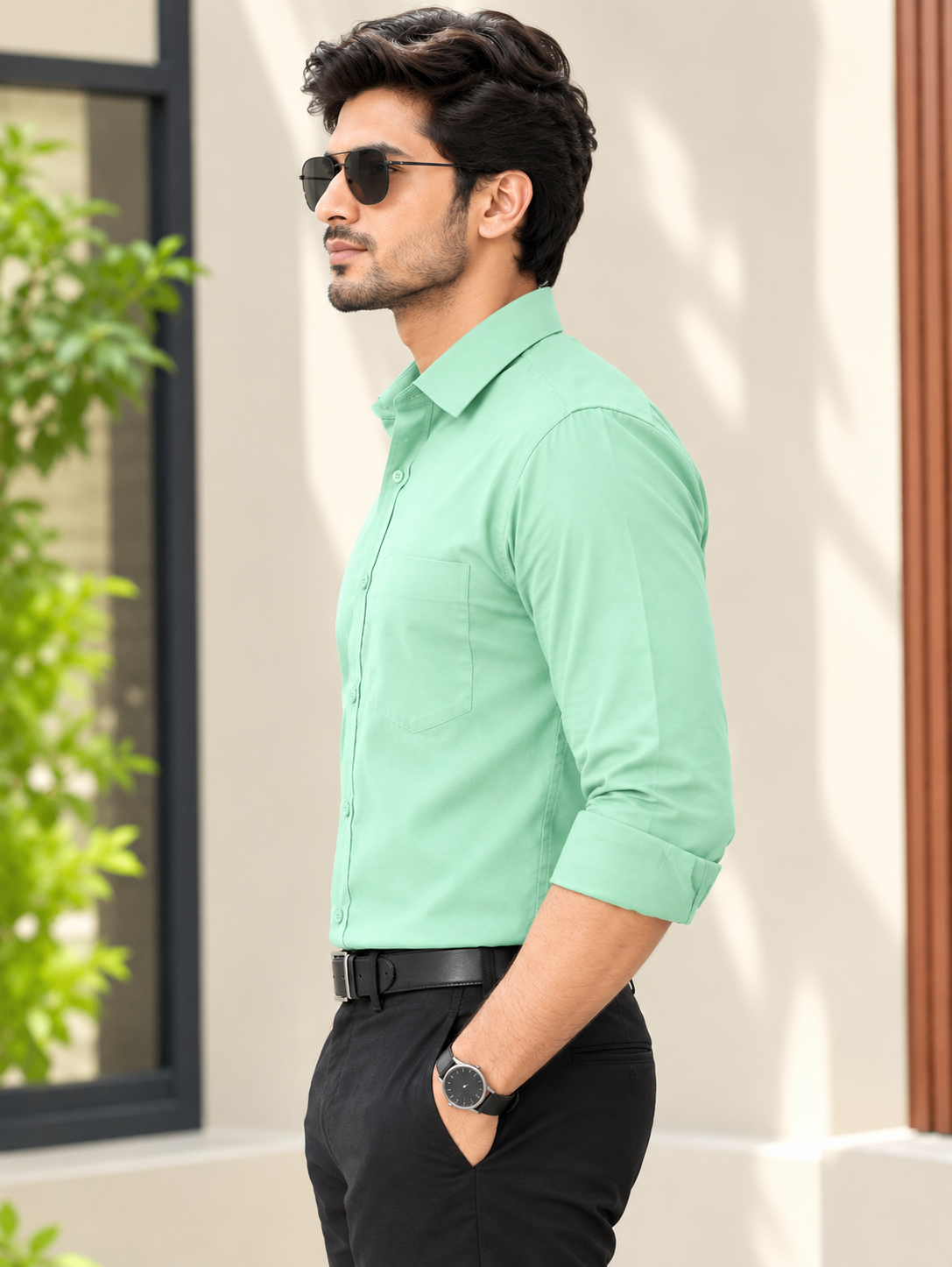 Men mint green Formal Shirt