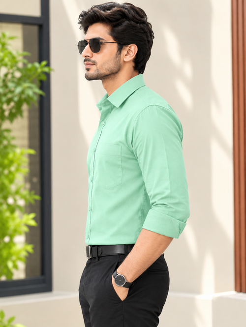 Men mint green Formal Shirt