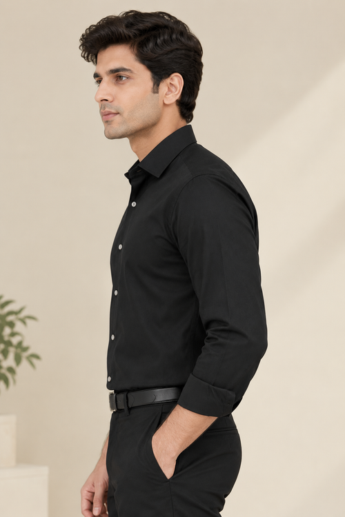 Men Black formal shirt