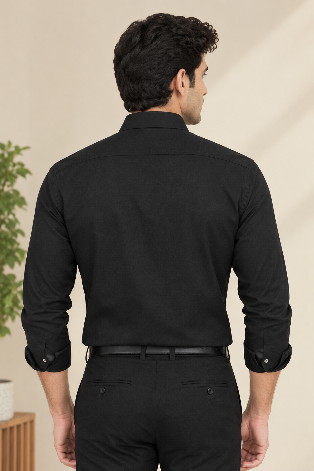 Men Black formal shirt