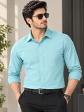 Men classic sky blue formal shirt