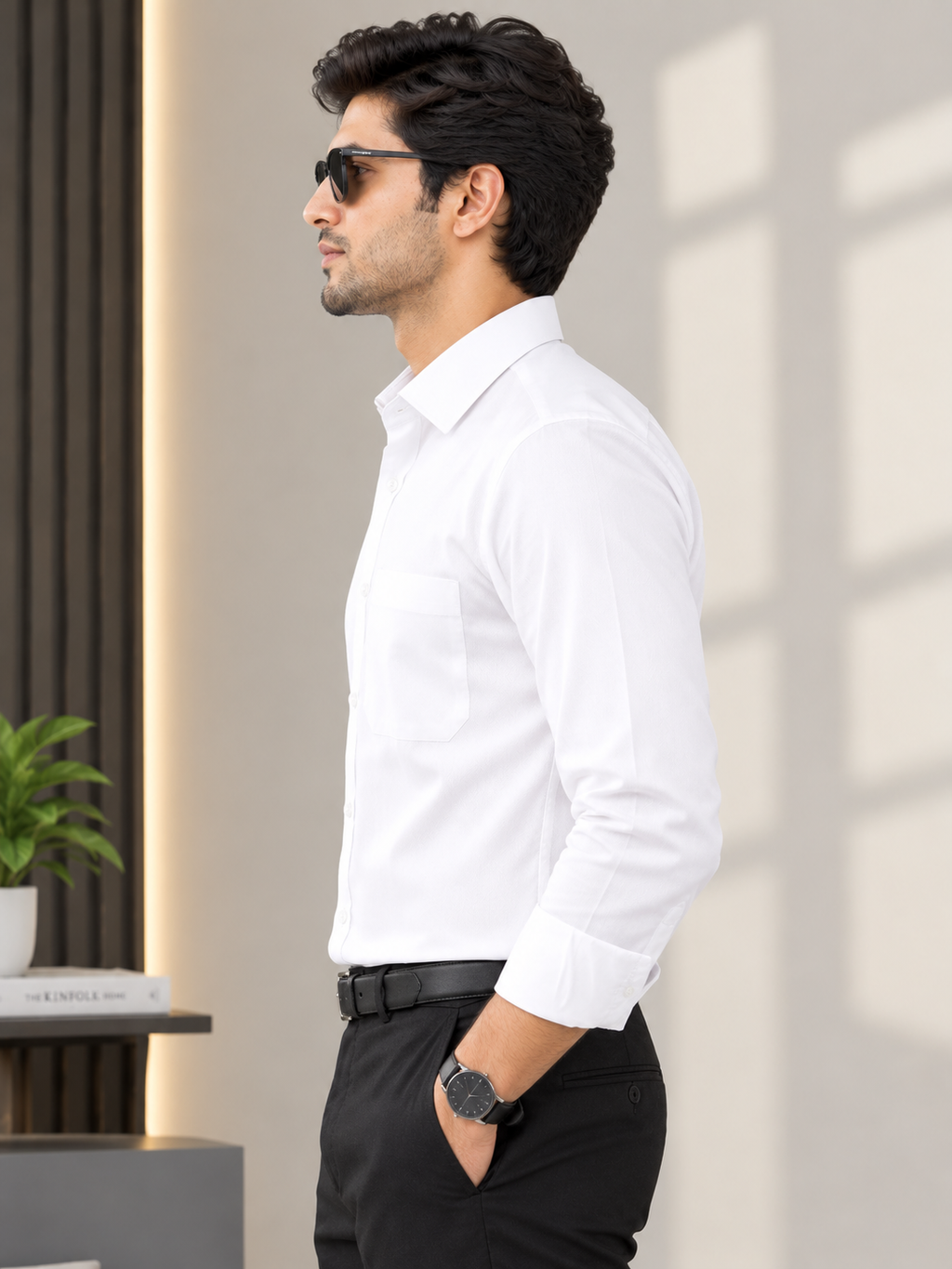 Men White formal shirt