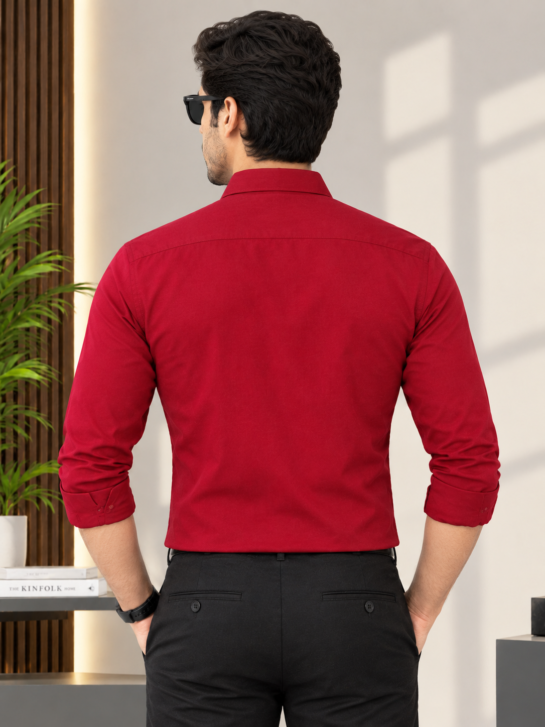 Men Red formal shirt