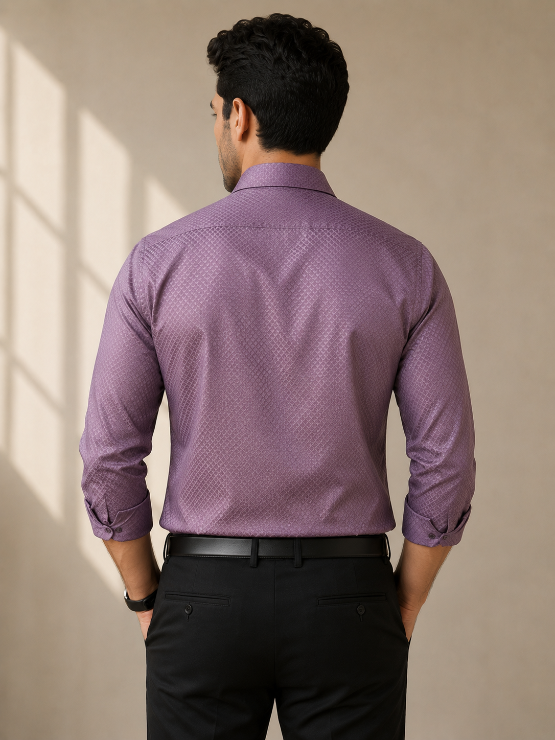 Royal Mauve Micro-Textured Formal Shirt