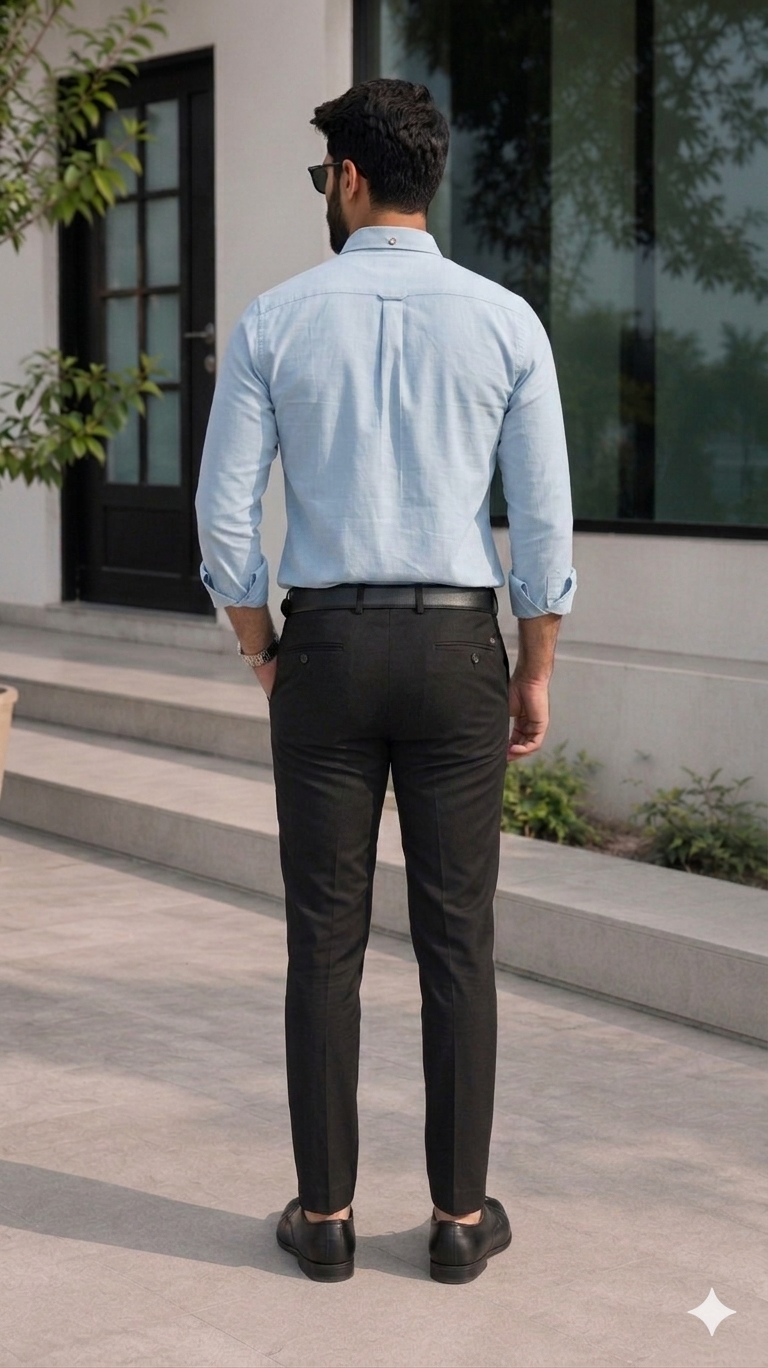 Sky Blue Solid Casual Shirt
