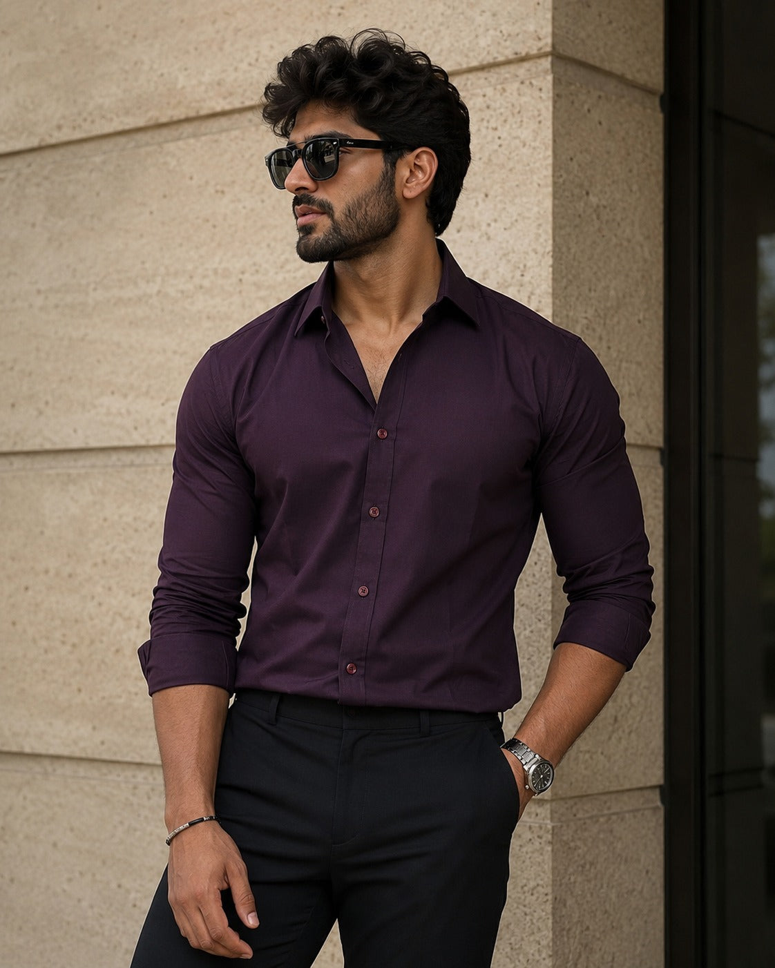 Imperial Wine Luxe Cotton Shirt