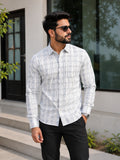 White Checked Casual Cotton Shirt
