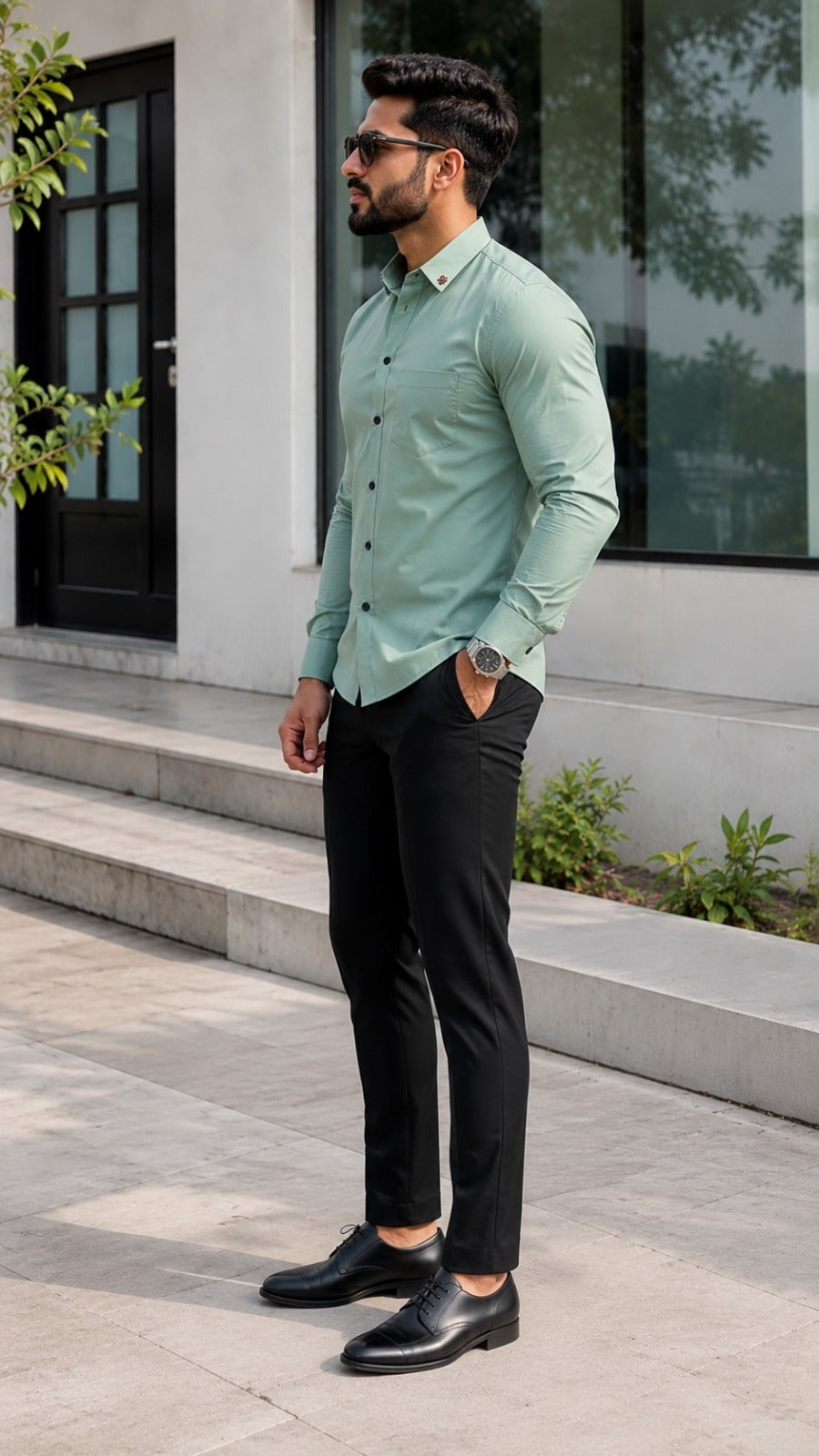 Mint Sage Luxe Cotton Shirt