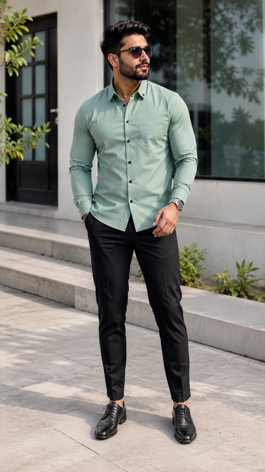 Mint Sage Luxe Cotton Shirt