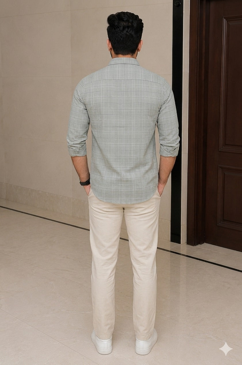 Sage Check Premium Cotton Shirt