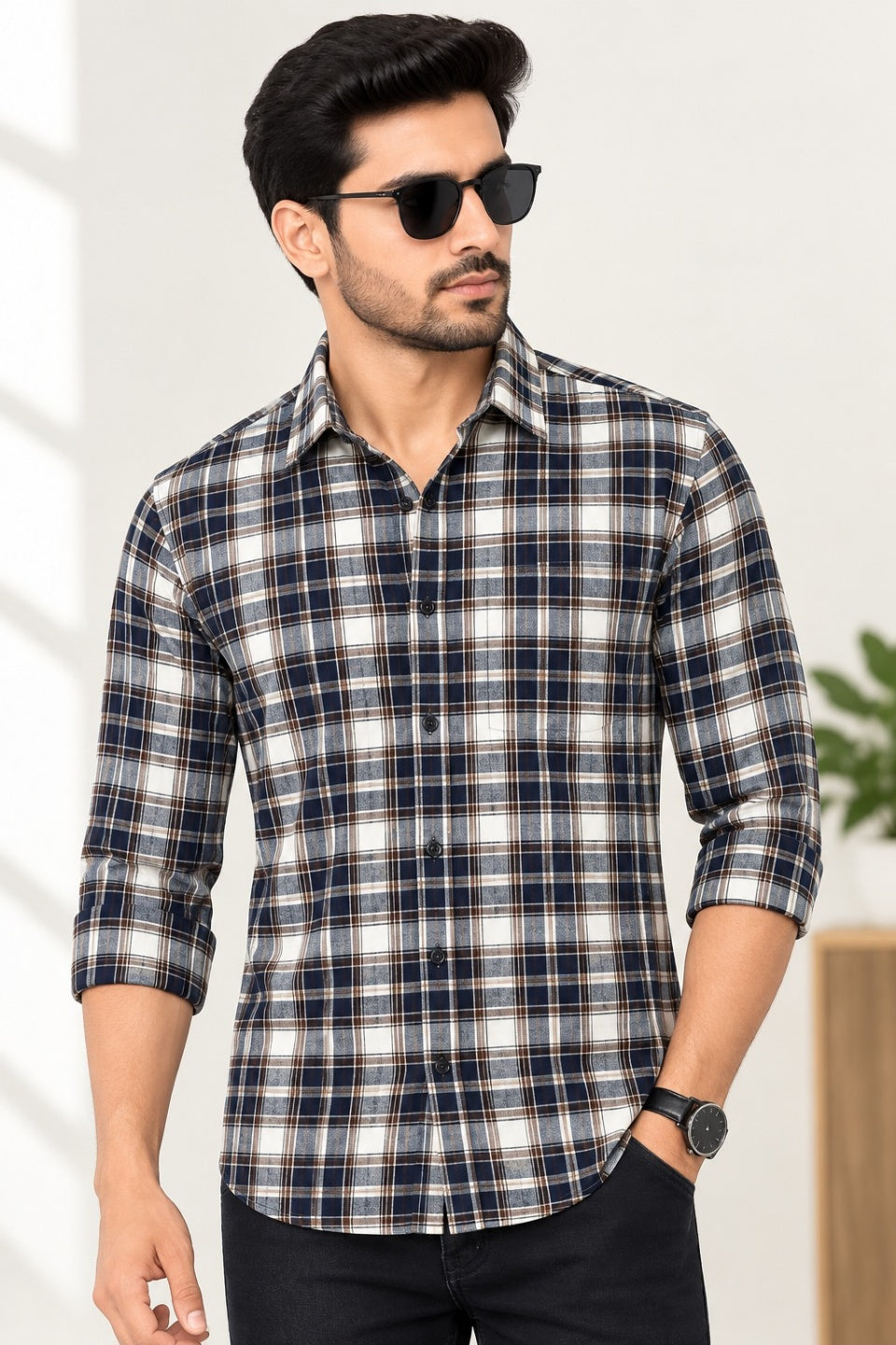 Men Relaxed Checked Casual Shirt