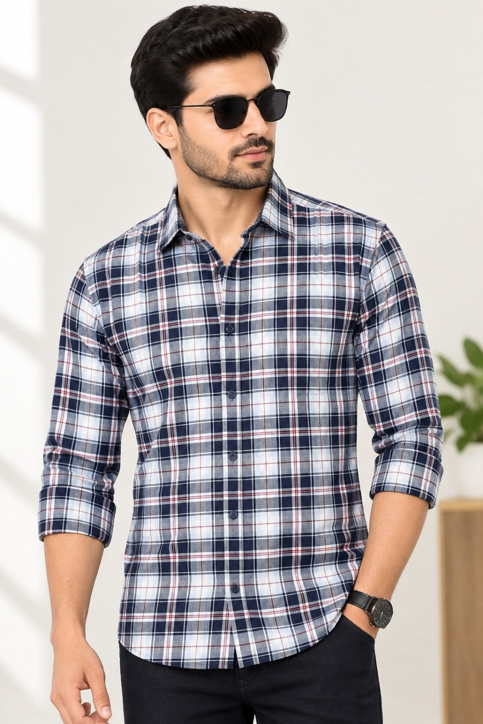Men Relaxed Checked Casual Shirt