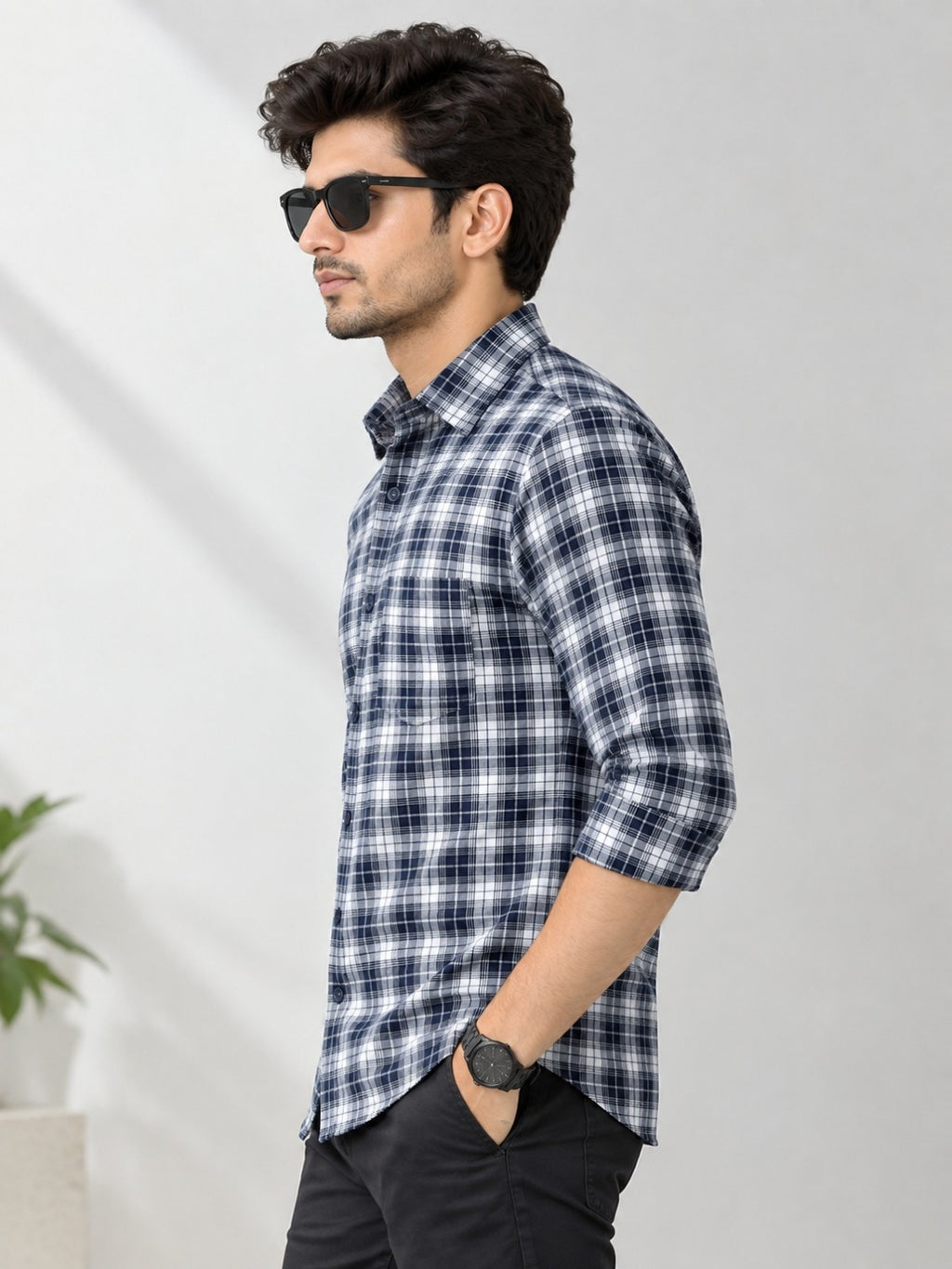 Men Relaxed Checked Shirt