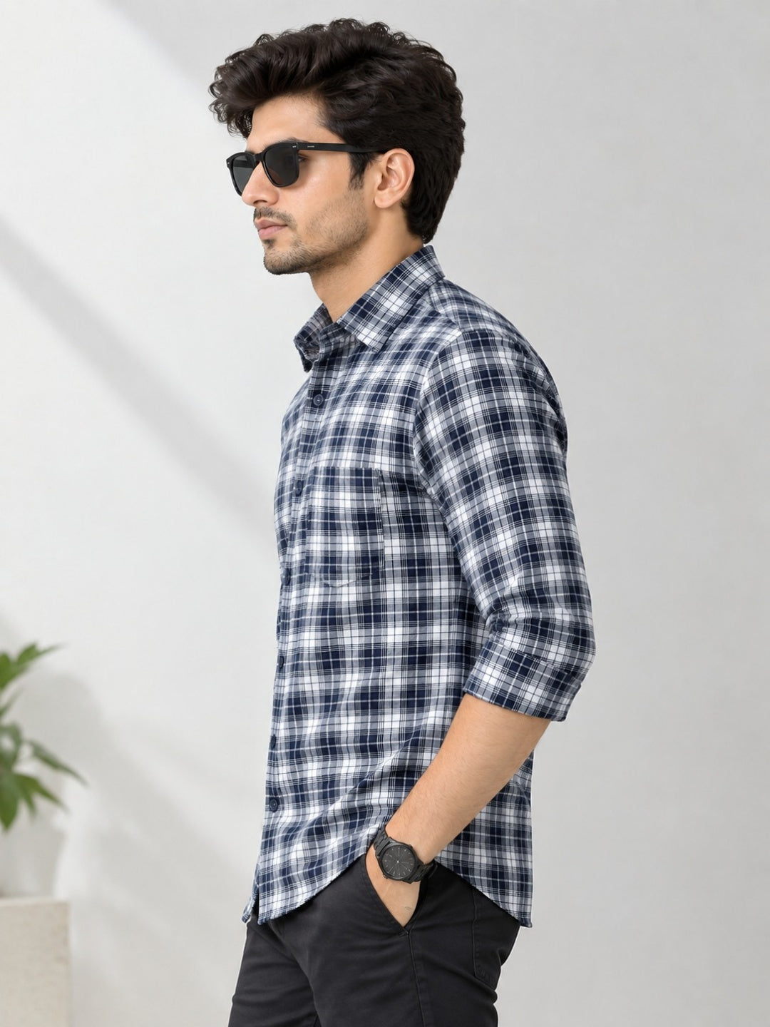 Men Relaxed Checked Shirt