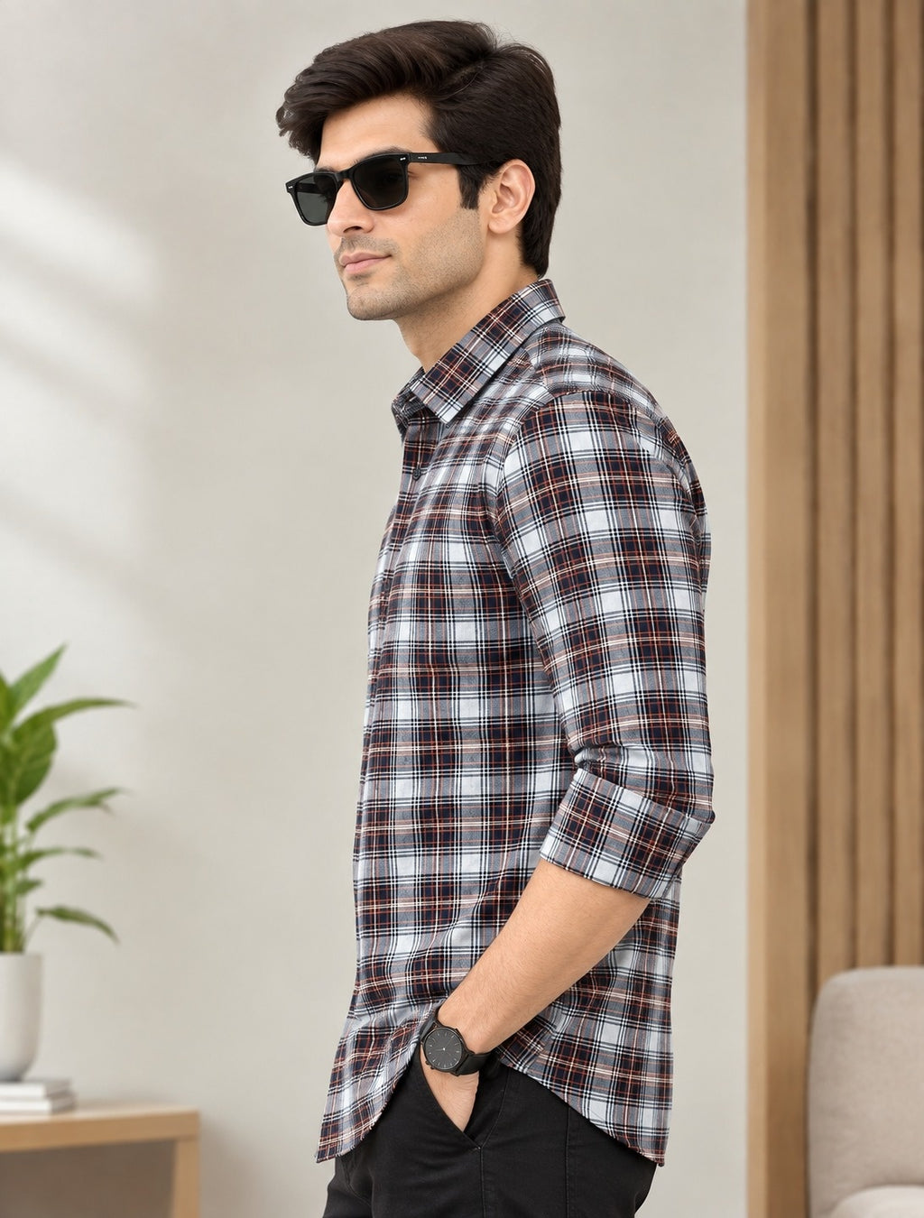 Men Relaxed Checked Casual Shirt