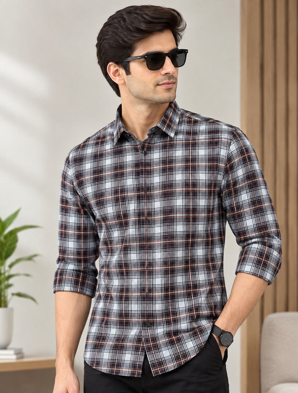 Men Relaxed Checked Casual Shirt