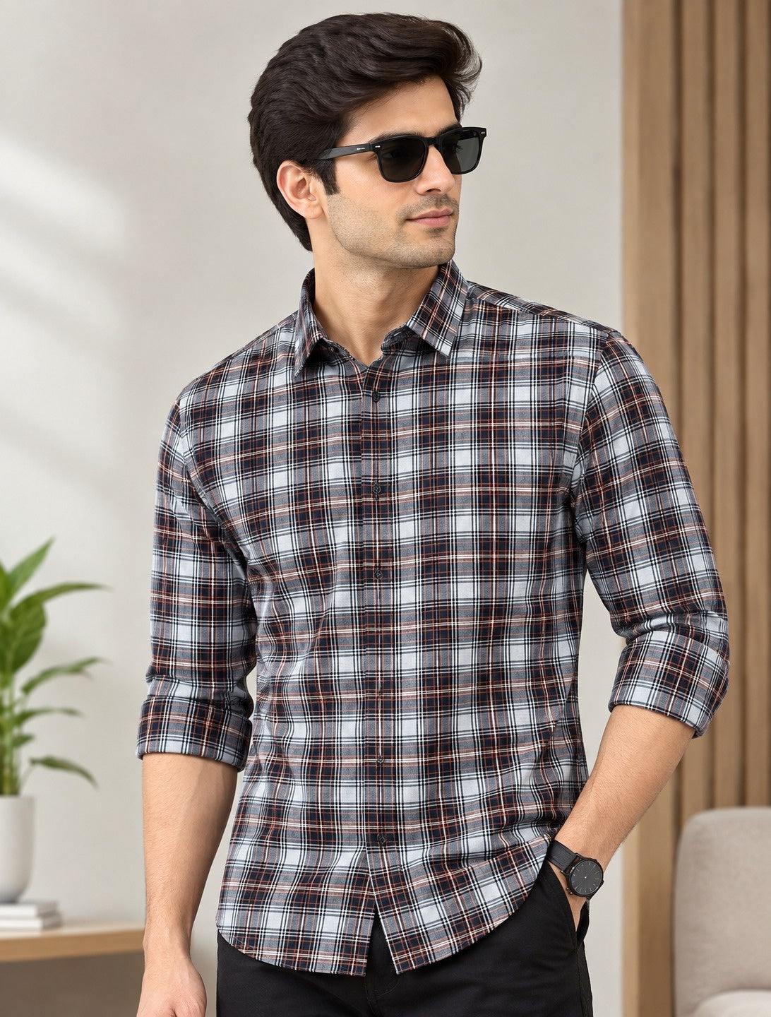 Men Relaxed Checked Casual Shirt