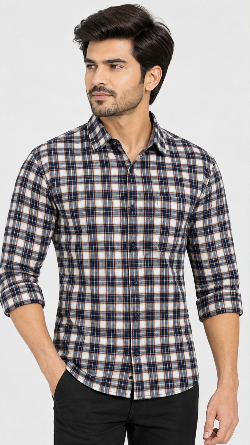 Men Relaxed Checked Casual Shirt